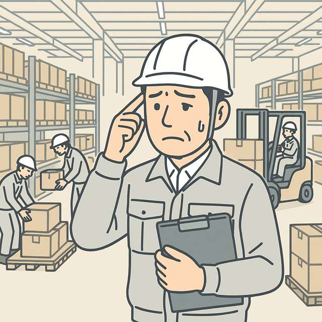倉庫内の課題に困ったようす管理責任者